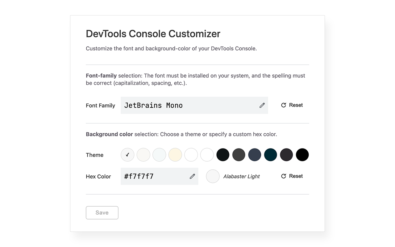 Devtools Console Customizer