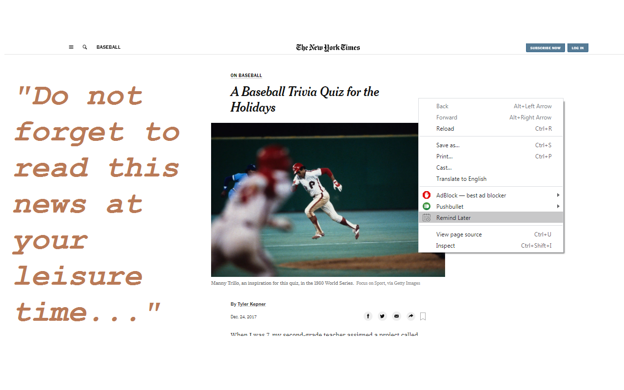 Remind Later: Set reminder about anything