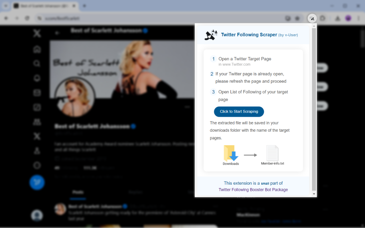 Twitter Following Scraper (by v-User)