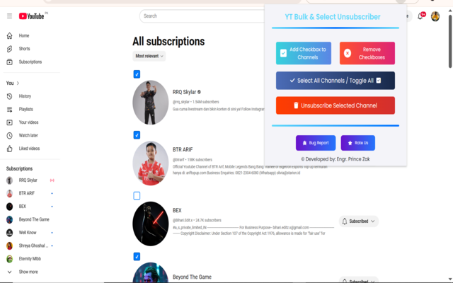 Youtube Unsubscribe All
