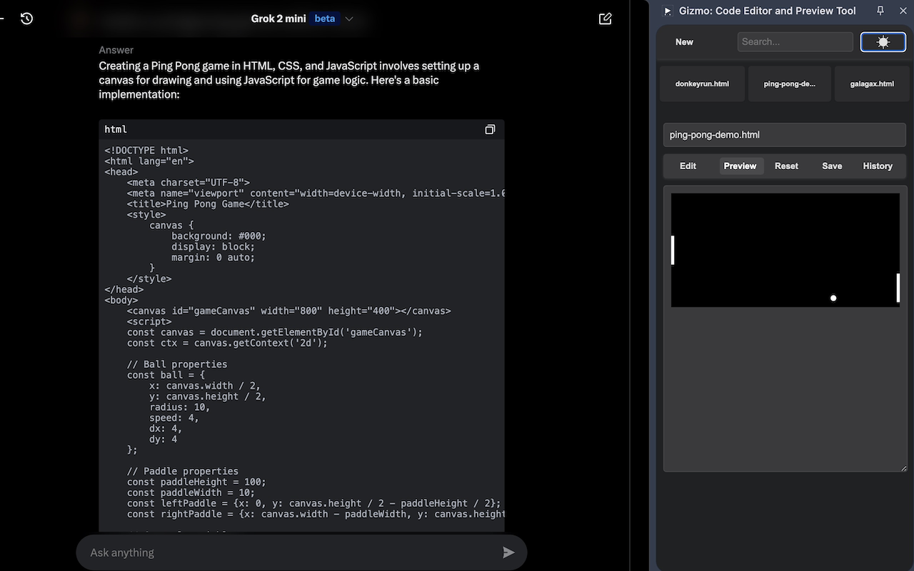 Gizmo: Code Editor and Preview Tool