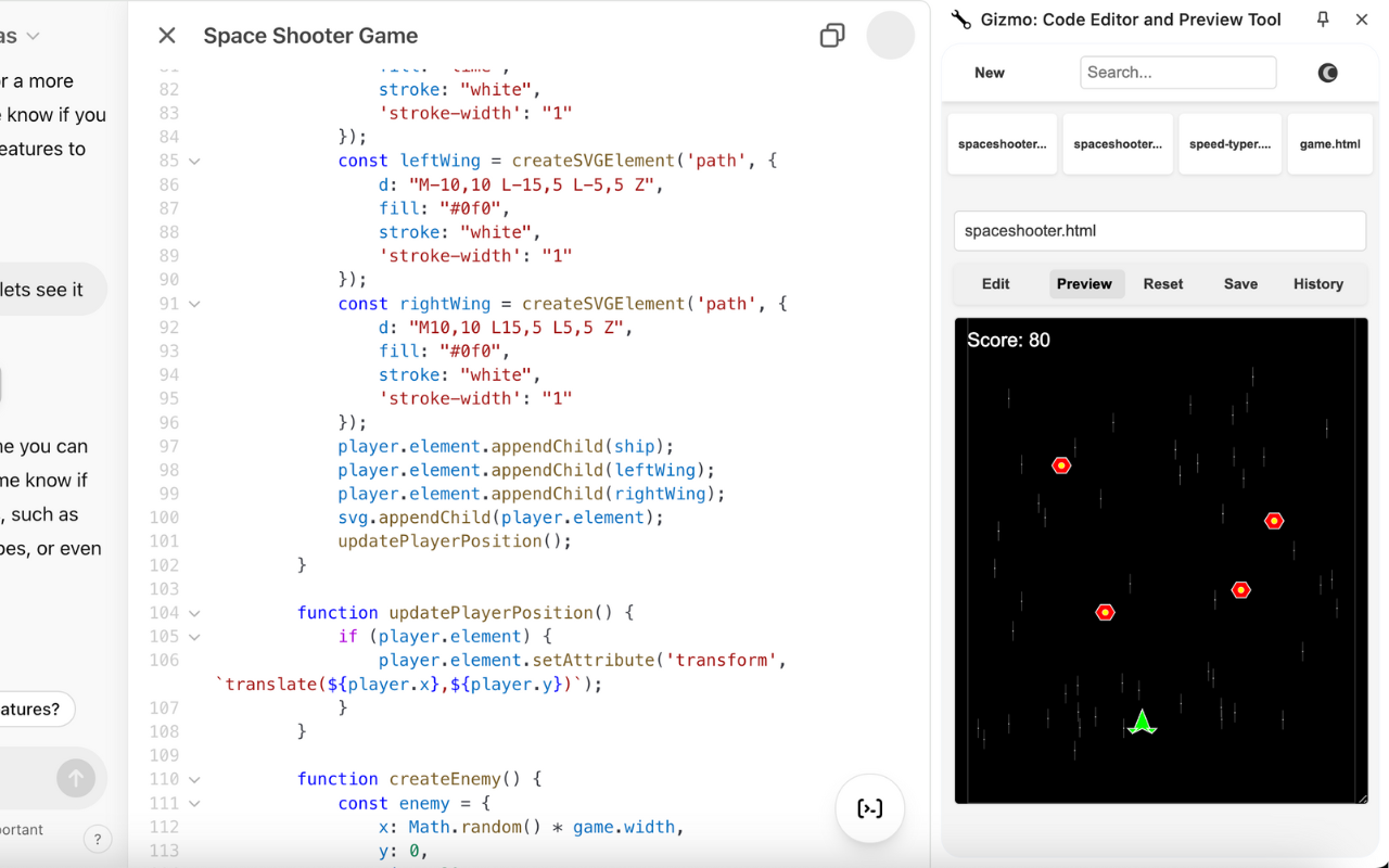 Gizmo: Code Editor and Preview Tool