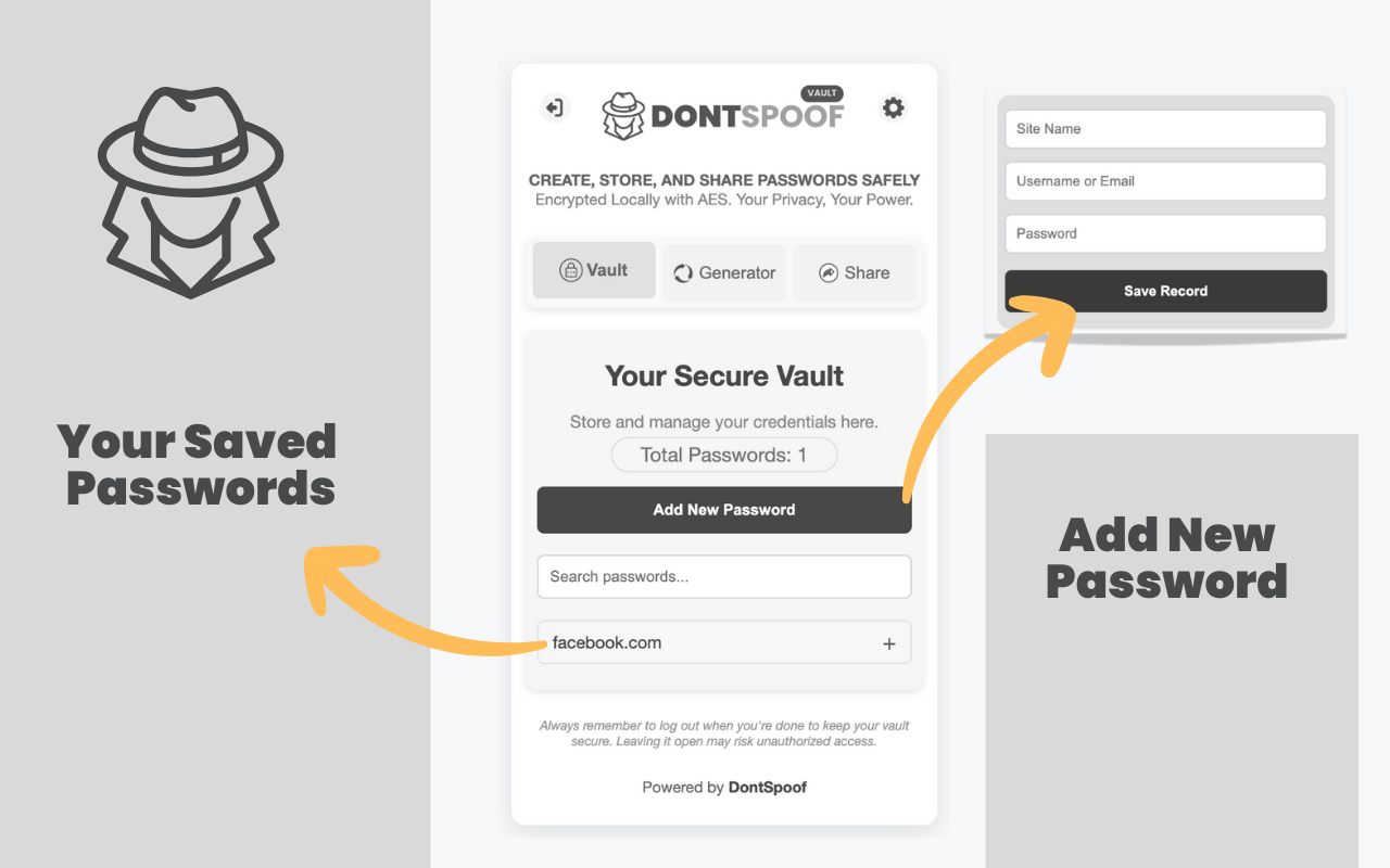 DontSpoof Vault: Local Storage with Strong Encryption