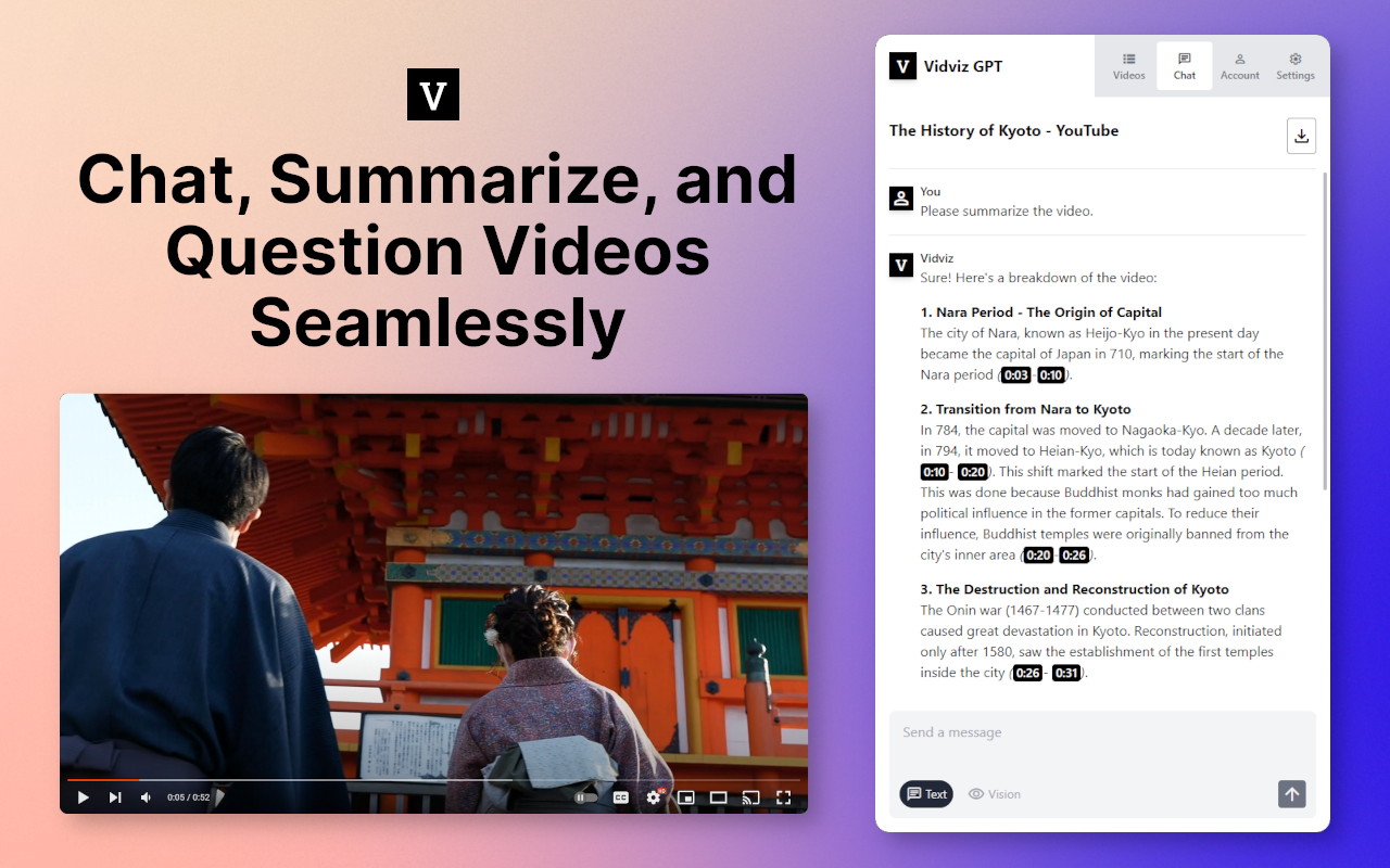 Vidviz GPT: AI for YouTube