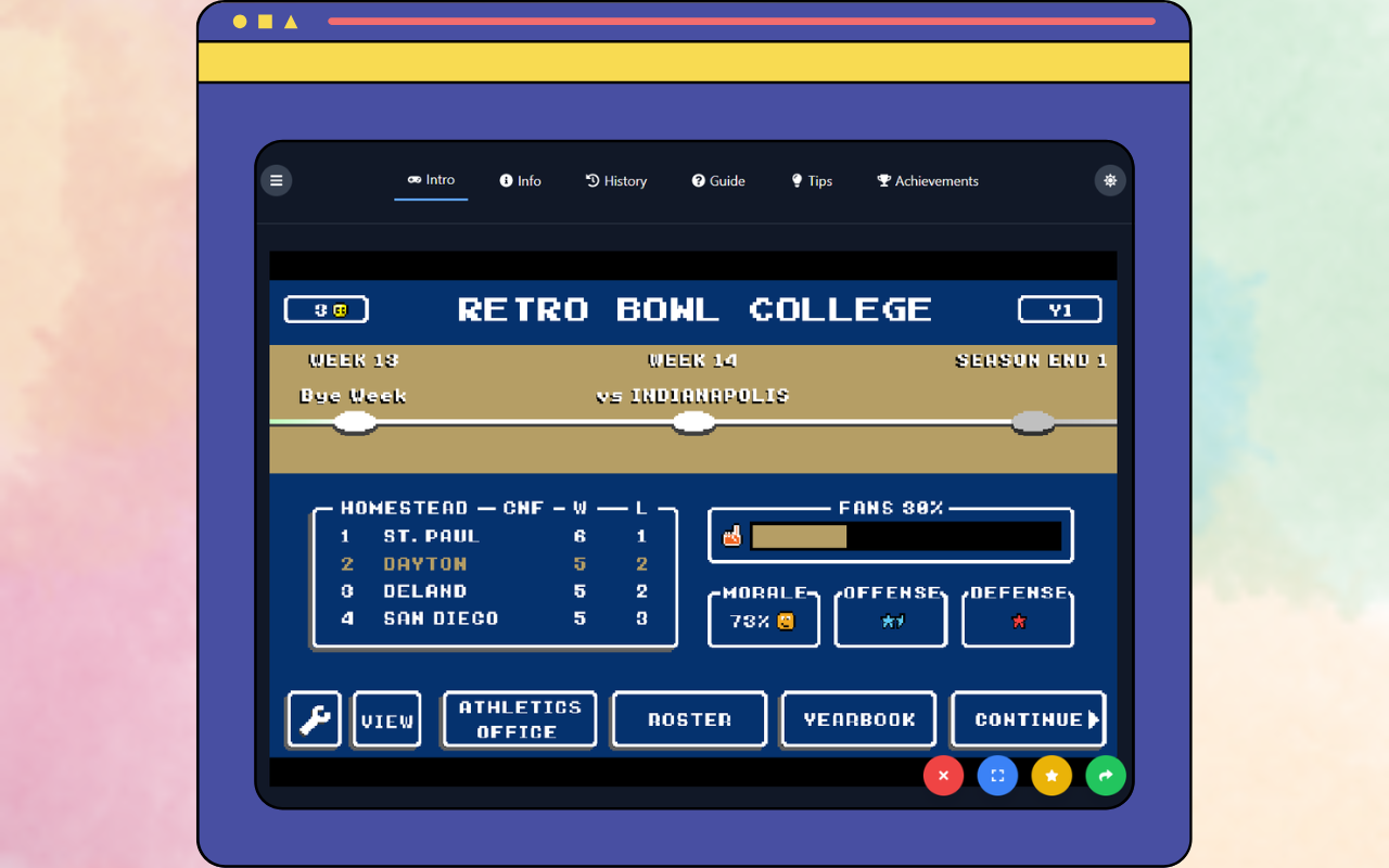 Retro Bowl College Unblocked Game