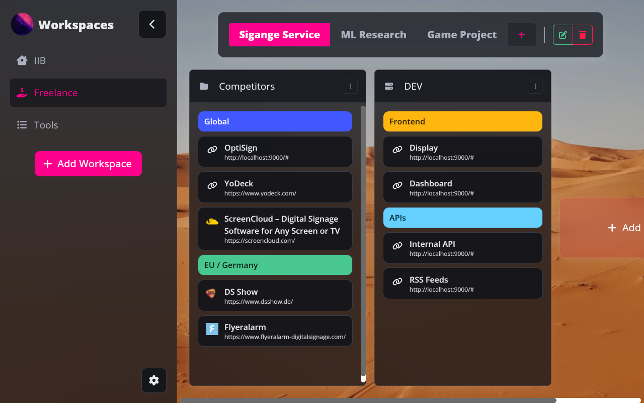 Better StartPage - Bookmarks for Work