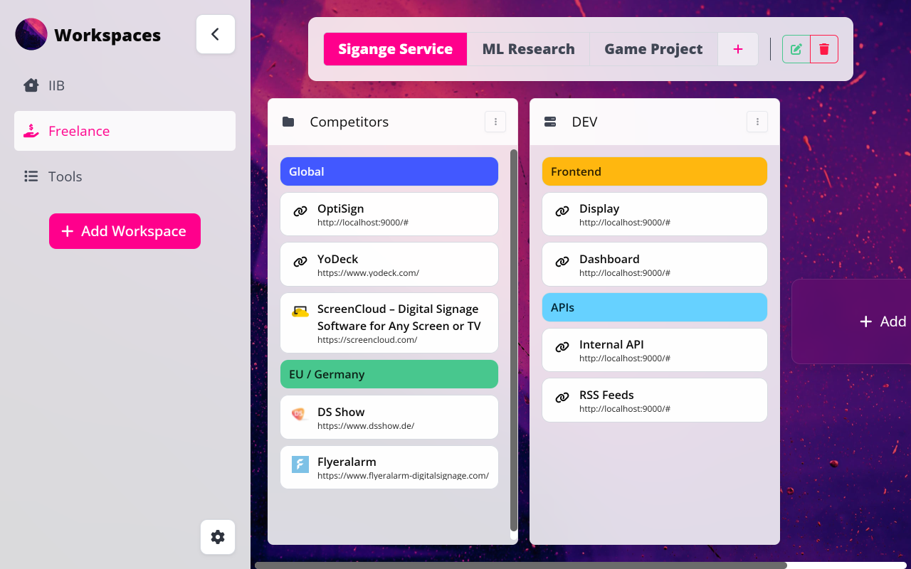 Better StartPage - Bookmarks for Work