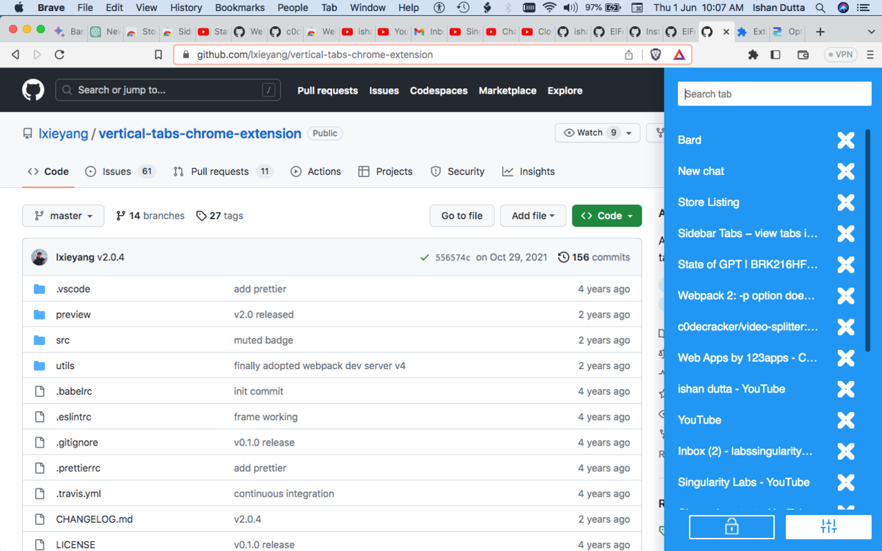 Sidebar Tabs − view tabs in sidebar