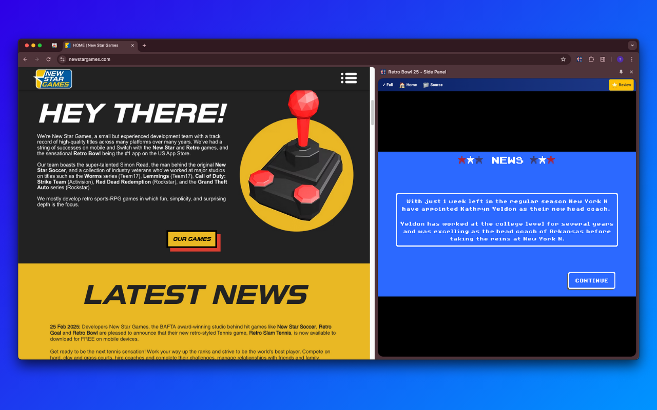 Retro Bowl 25 - Side Panel