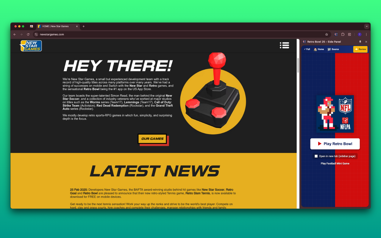 Retro Bowl 25 - Side Panel