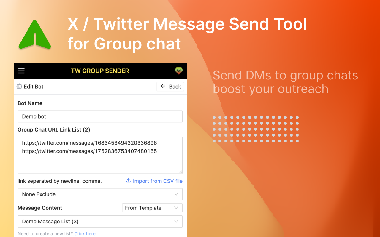 TwGroupDM - Twitter GroupChat Mass Sender