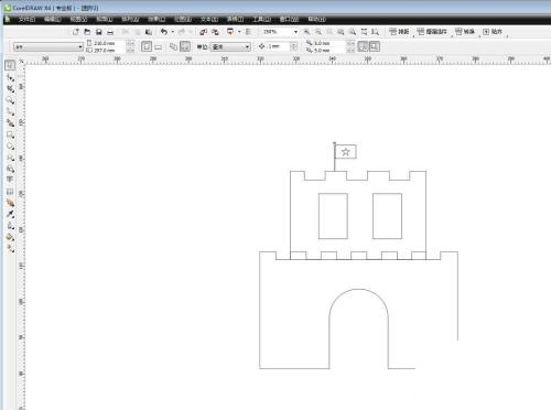 cdr x6怎么给城堡填充砖墙效果