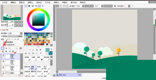 sai怎么合并图层
