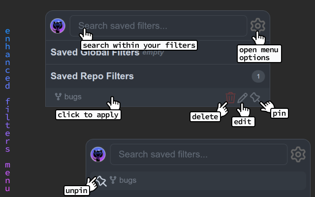 Github Saved Filters