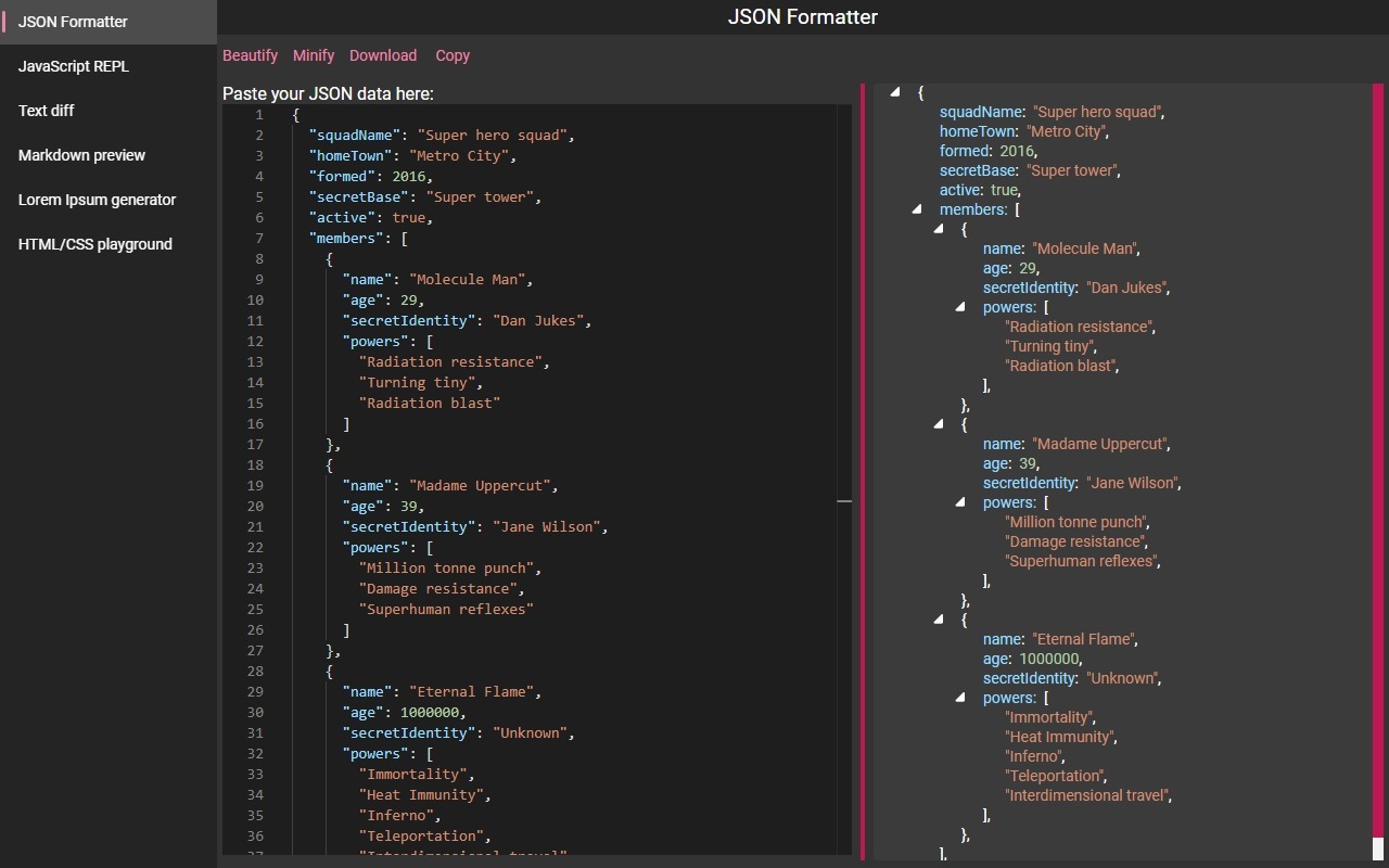 Web developer common tools
