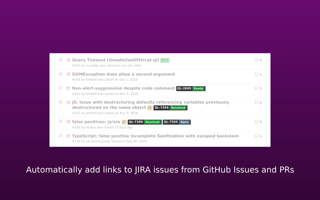 Links for GitHub & Jira