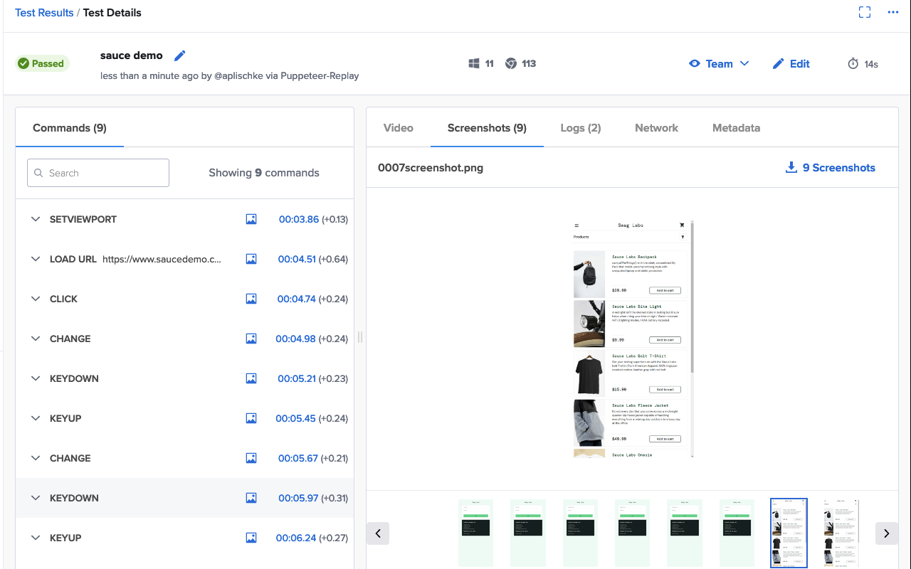 Sauce Labs Replay