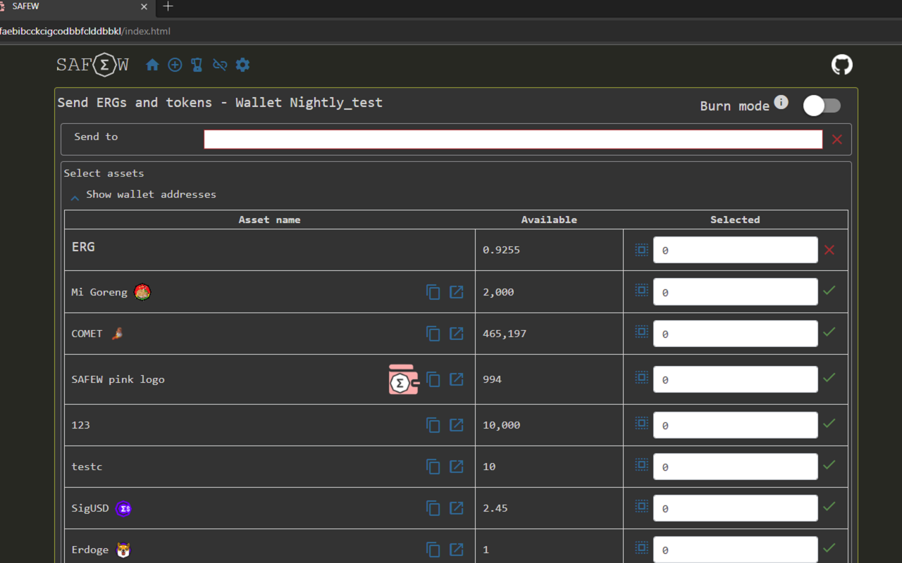 SAFEW - Simple And Fast Ergo Wallet