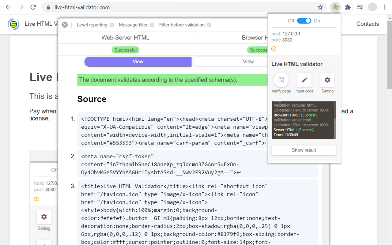 Live HTML Validator