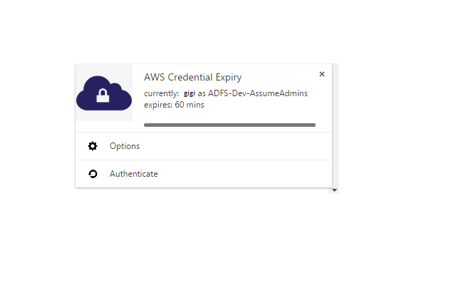 Chrome AWS SAML Token Expiry Reminder