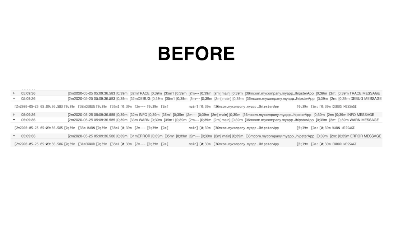 AWS CloudWatch ANSI colors