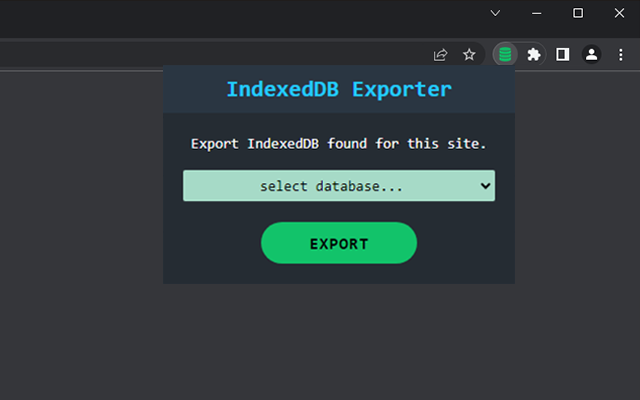 IndexedDB Exporter