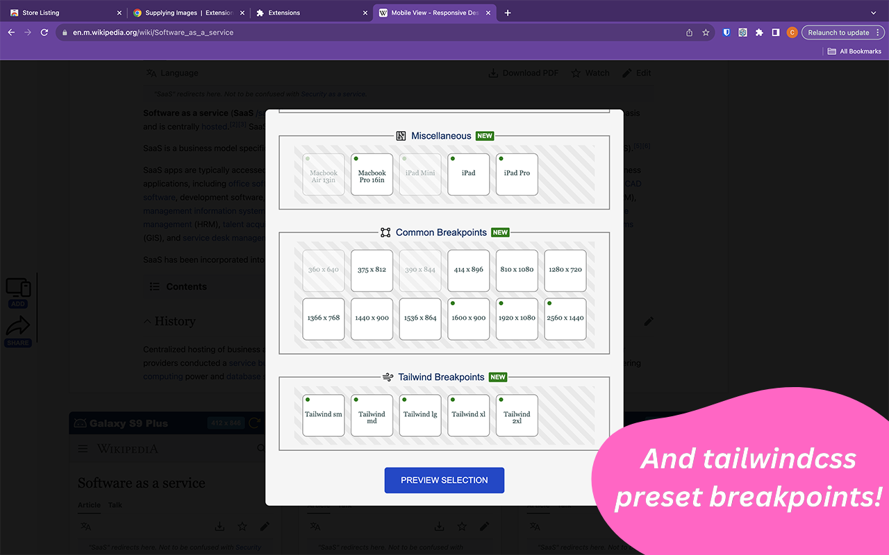 Mobile View: Test responsive designs fast