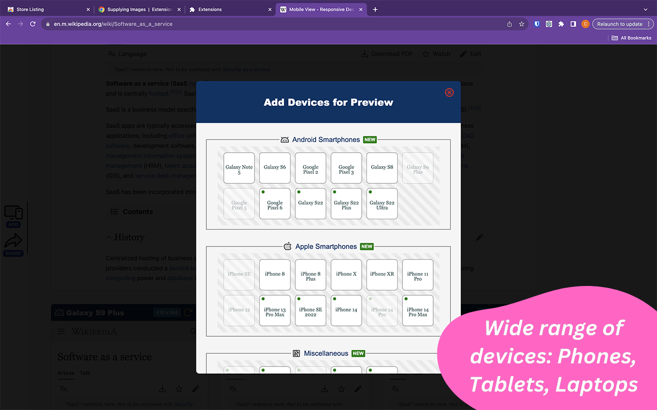 Mobile View: Test responsive designs fast