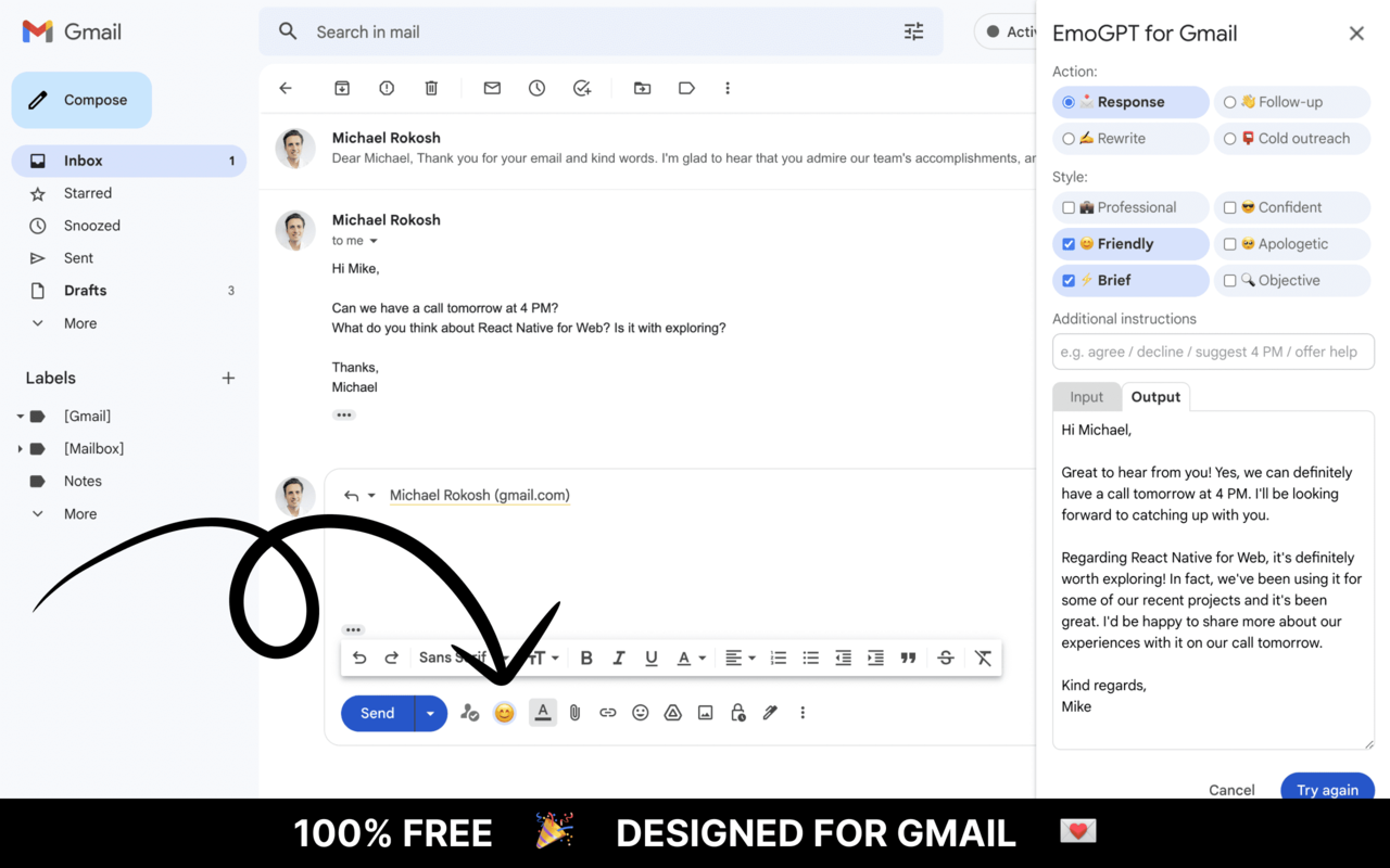 EmoGPT: Secure ChatGPT Email Writer for Gmail
