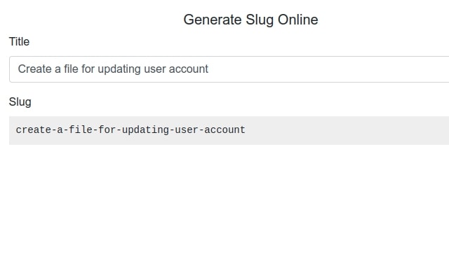 Generate Slug Online