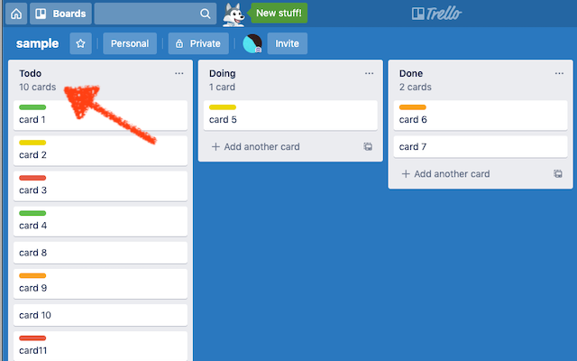 Card counter for Trello