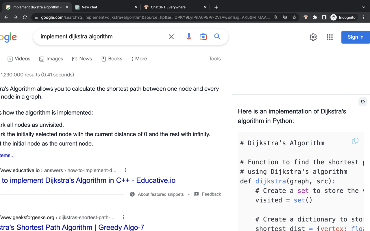 ChatGPT as Search Engine Everywhere