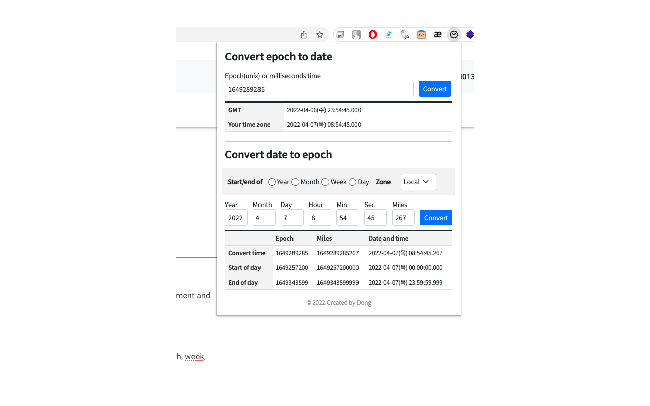 Epoch time converter