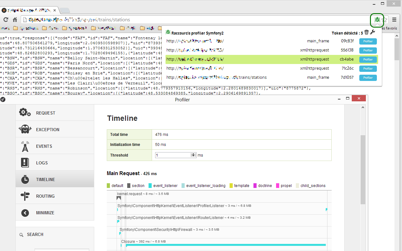 Symfony2 Profiler shortcut