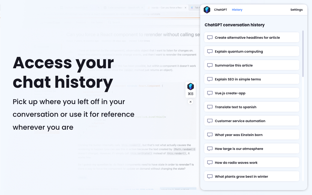 Blixem | ChatGPT conversational sidebar