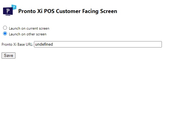 Pronto Xi POS Customer Facing Screen