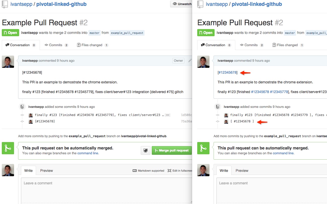 Pivotal Linked Github