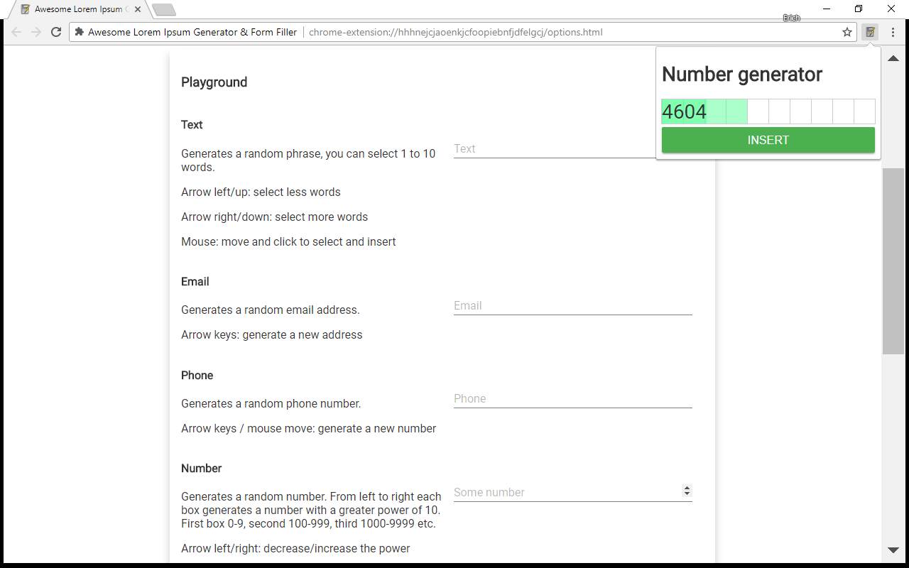 Awesome Lorem Ipsum Generator & Form Filler