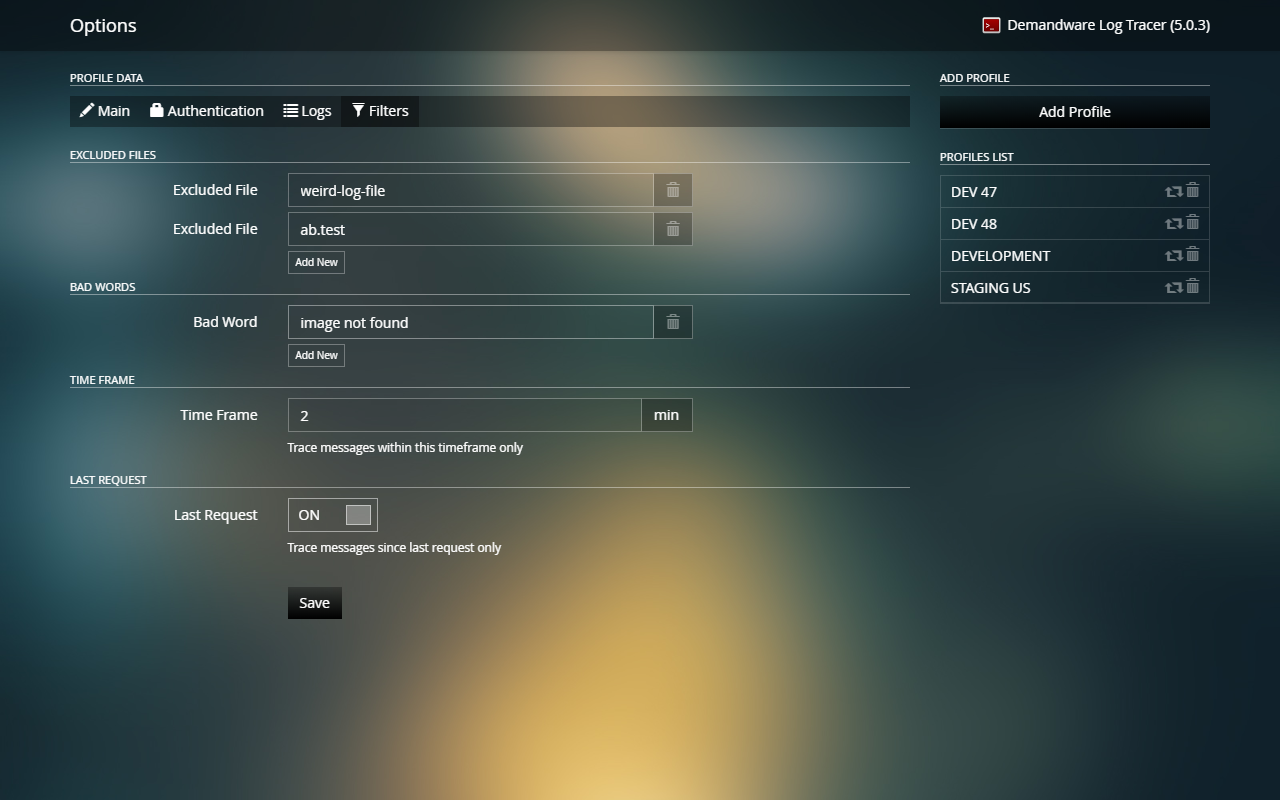 Demandware Log Tracer