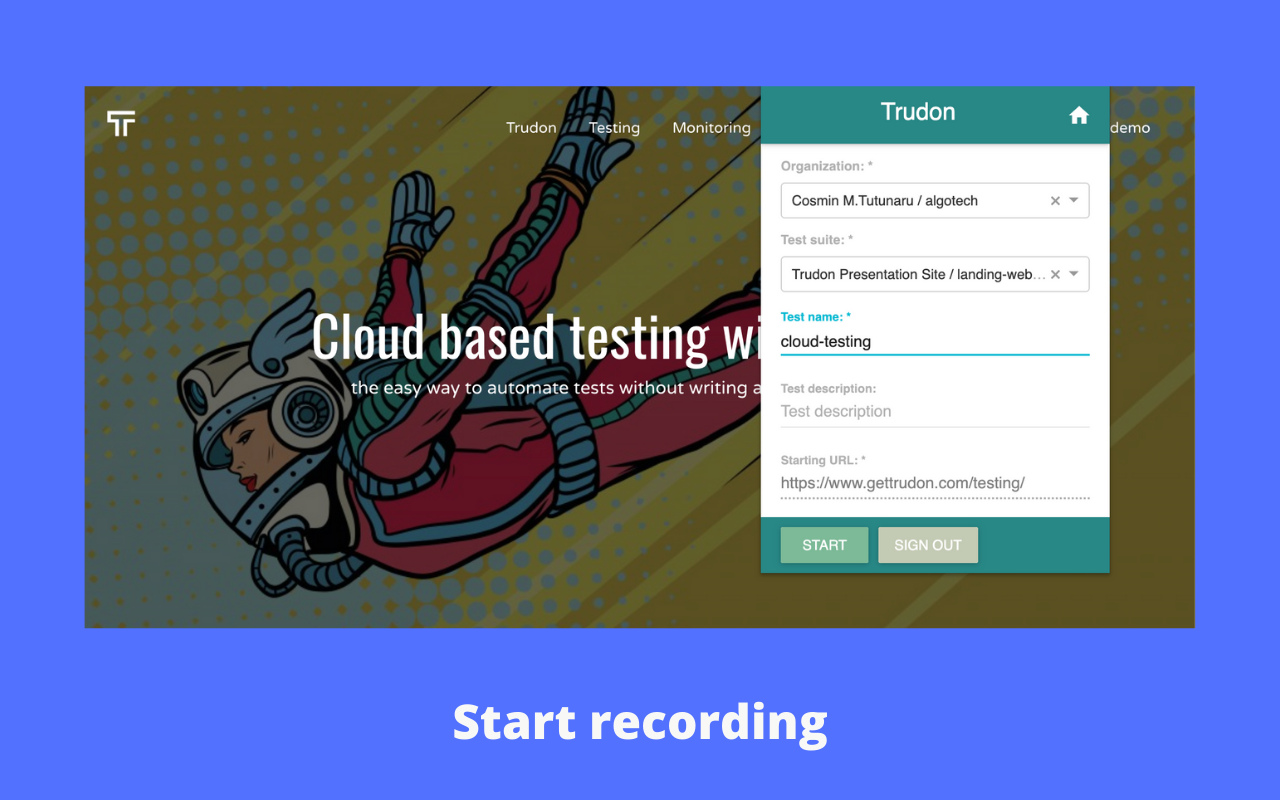Trudon test recorder