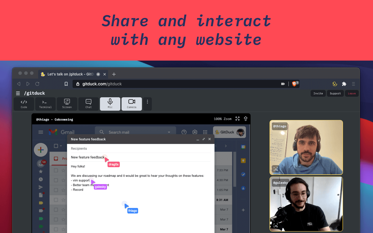 Duckly Cobrowsing web sharing with debugging