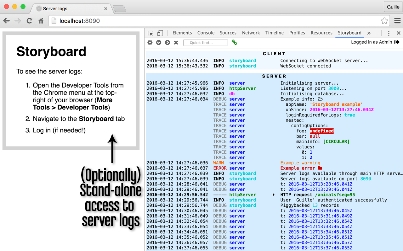 Storyboard DevTools