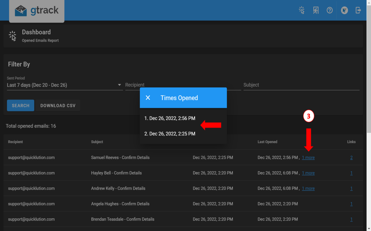 GTrack: Simple email tracker for Gmail ™
