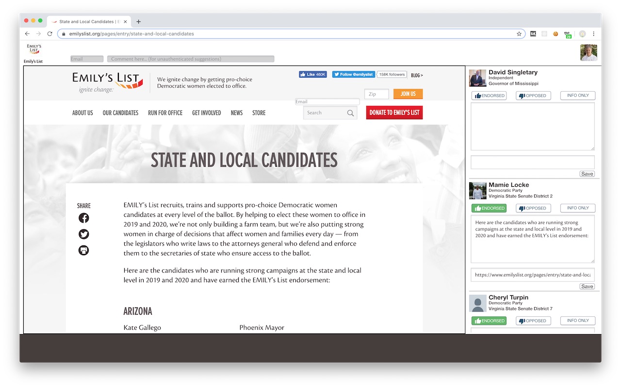 We Vote Endorsement Tool