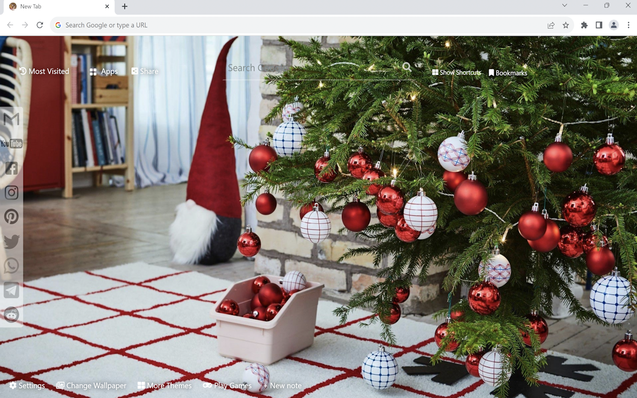 Christmas Decorations Wallpaper New Tab
