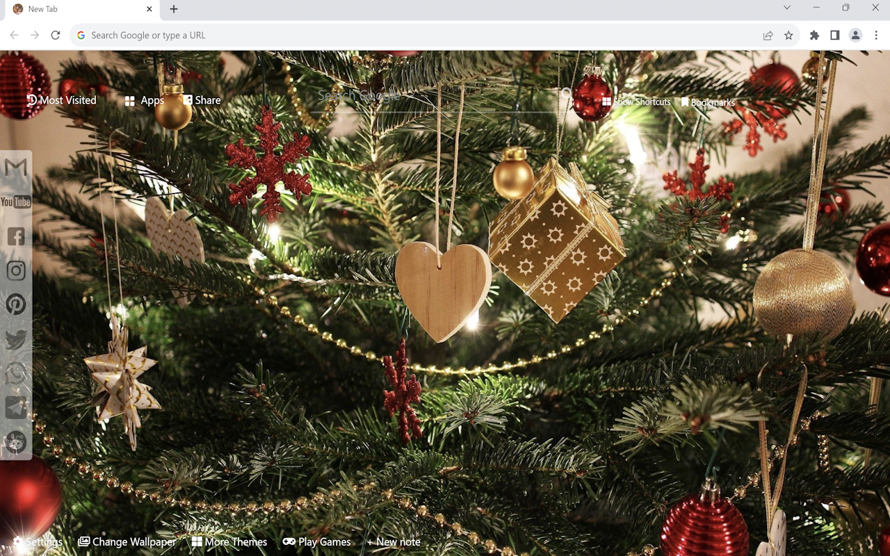 Christmas Decorations Wallpaper New Tab