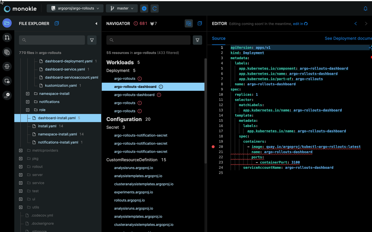 Monokle Cloud Chrome Extension