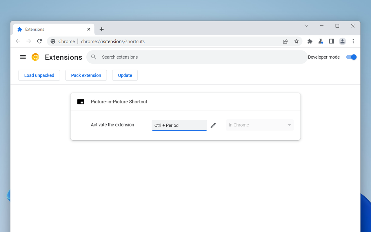 Picture-in-Picture Shortcut