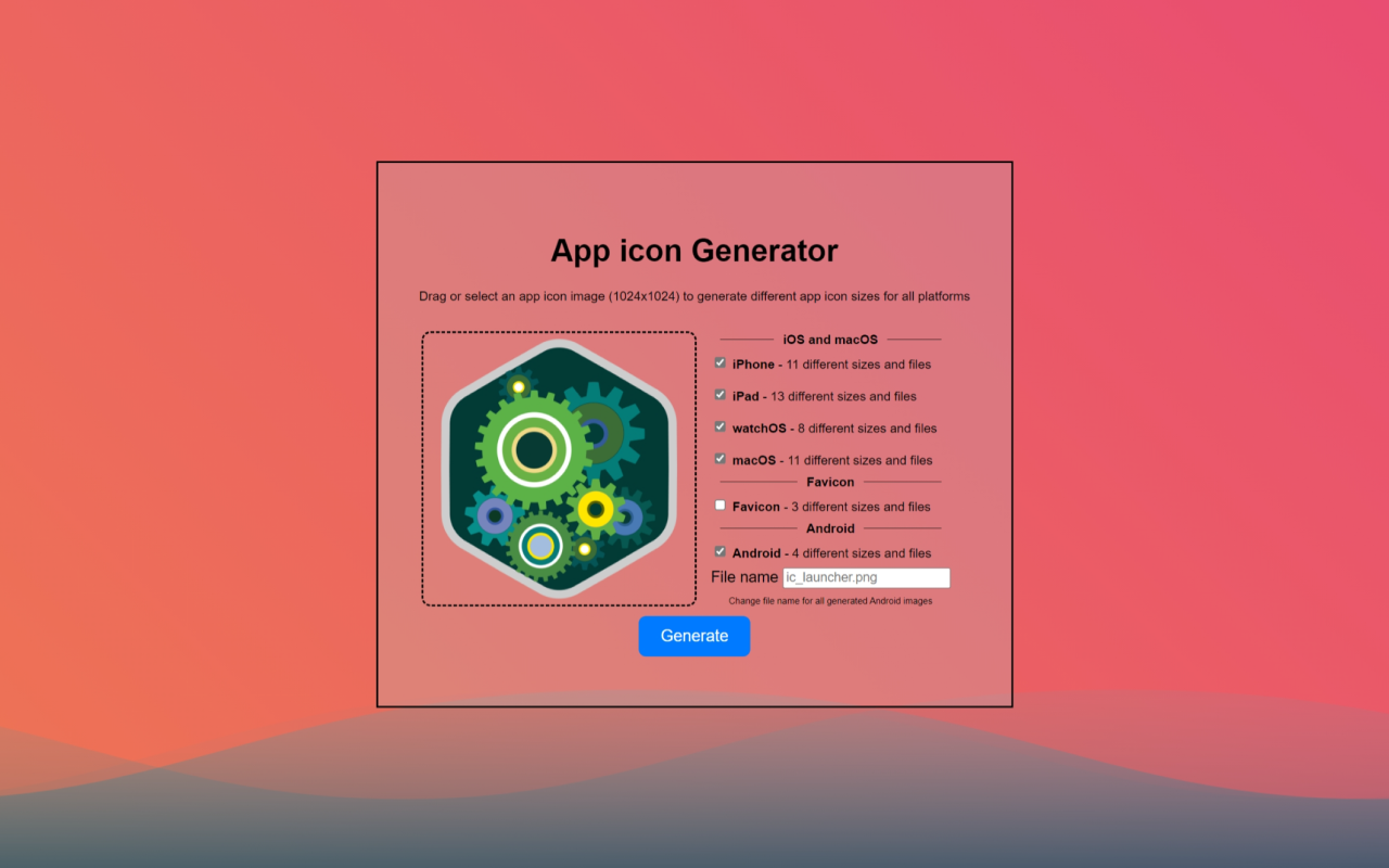 App Icon Sizes Generator