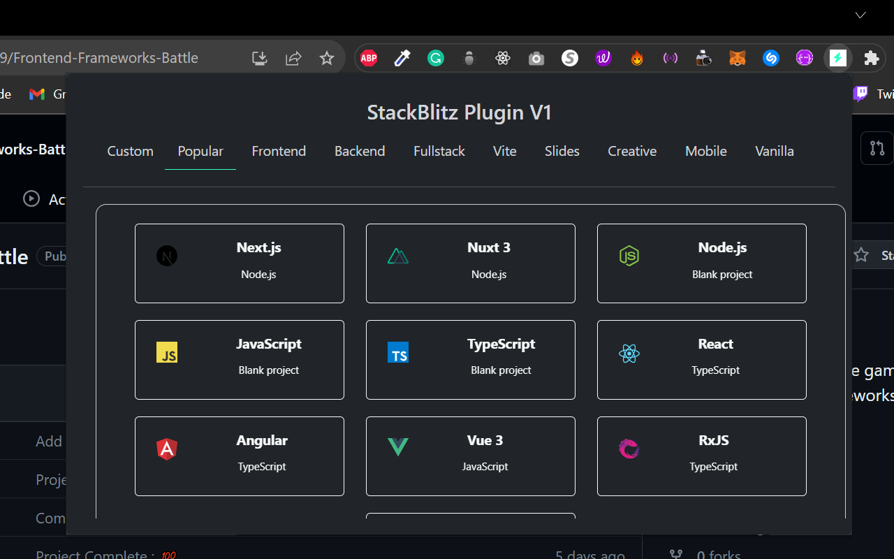 Blitzify - StackBlitz Extension